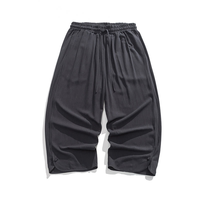 Spodnie męskie z bawełny i lnu, luźne, luźne, z guzikami żabki, o długości 7-8, z kieszeniami, z Buddha Stones - image 28