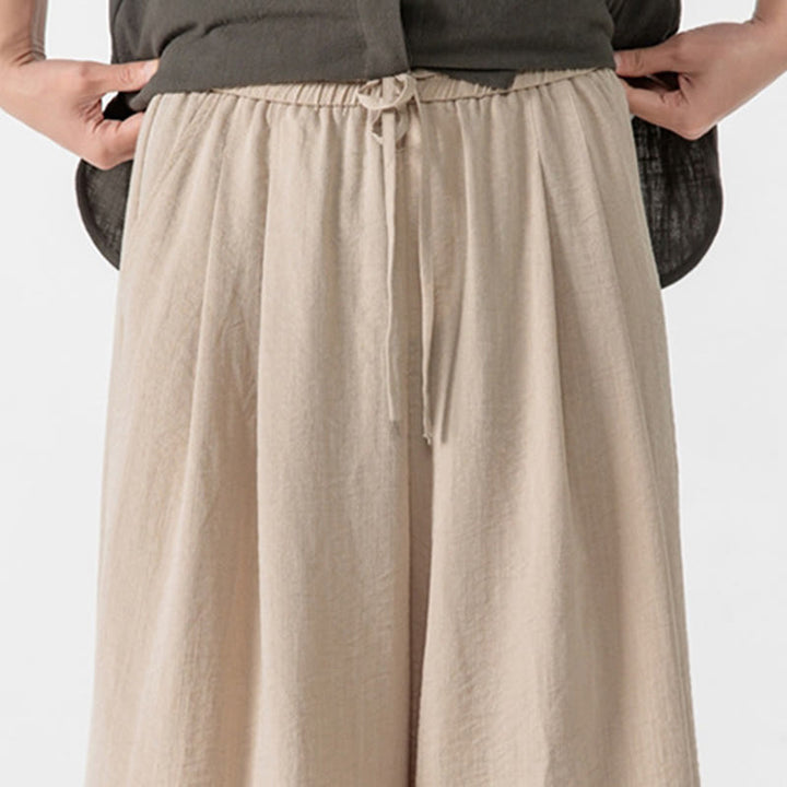 Spodnie męskie z szerokimi nogawkami i kieszeniami, luźne, bawełniane, z guzikami żabki, z kolekcji Buddha Stones, o długości 7-8 - image 11