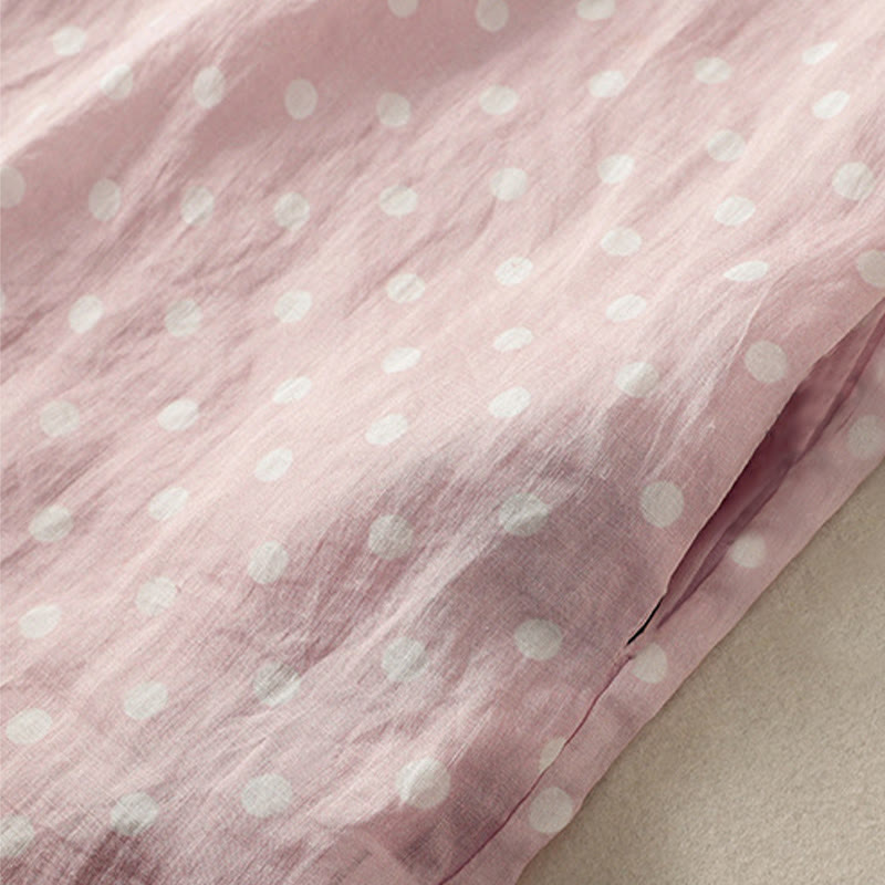 Sukienka midi z poliestru z kieszeniami i kołnierzykiem w groszki z motywem Buddha Stones - image 18