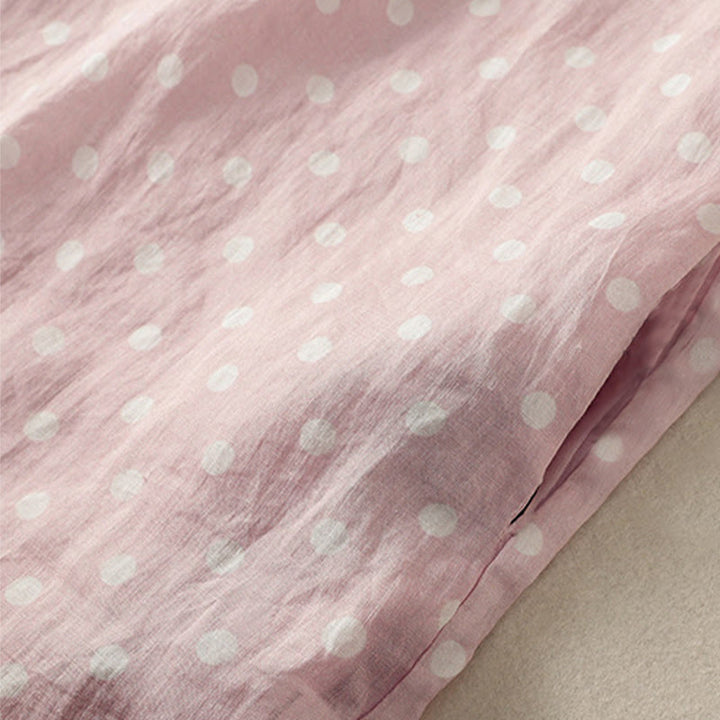 Sukienka midi z poliestru z kieszeniami i kołnierzykiem w groszki z motywem Buddha Stones - image 18