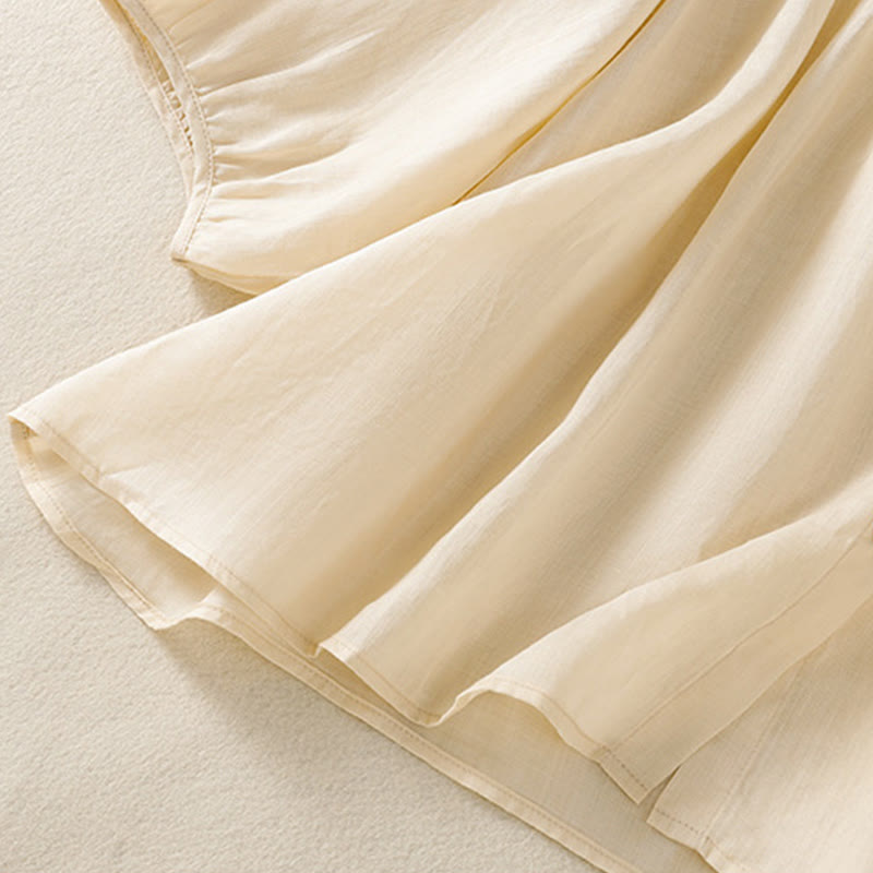 Koszula damska z bawełny Buddha Stones, prosta, zapinana na guziki, z okrągłym dekoltem i rękawami trzy czwarte - image 20