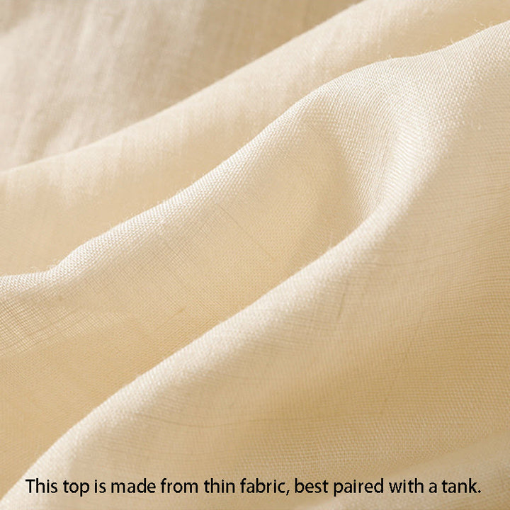 Koszula damska z bawełny Buddha Stones, prosta, zapinana na guziki, z okrągłym dekoltem i rękawami trzy czwarte - image 24