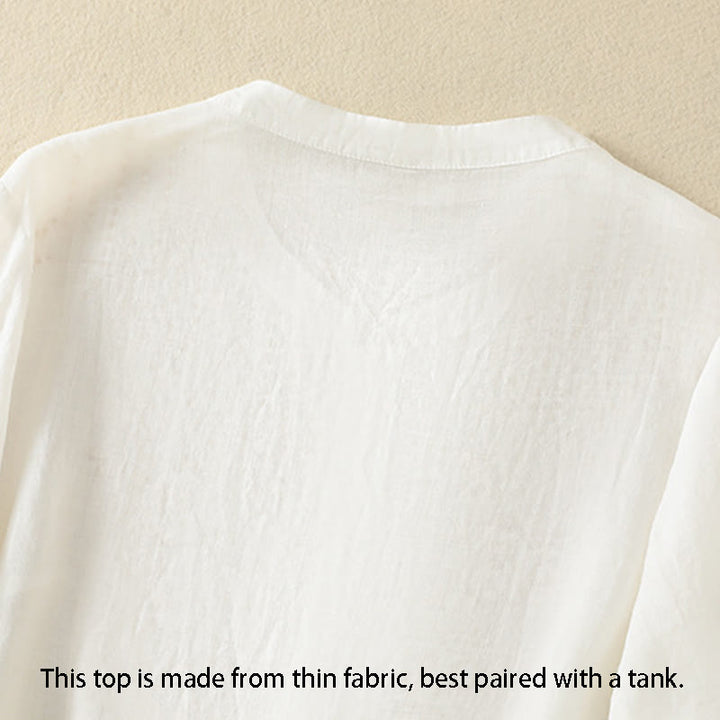 Koszula damska bawełniana z krótkim rękawem i haftem kwiatowym "Buddha Stones Rose" - image 36