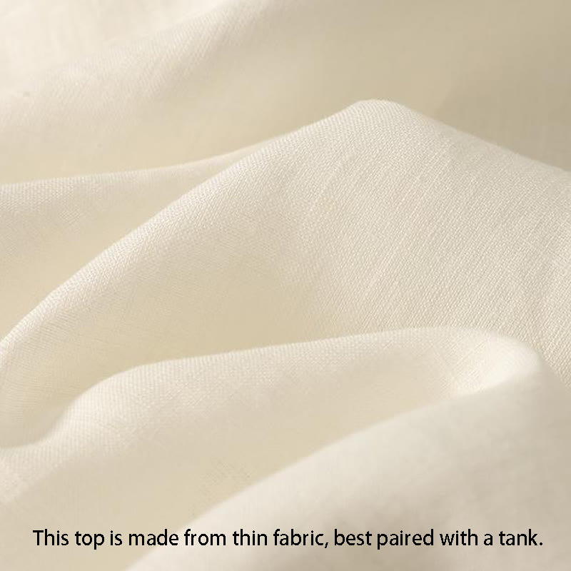 Buddha Stones w stylu retro, damska bawełniana kamizelka bez rękawów z dekoltem w serek i guzikami - image 15