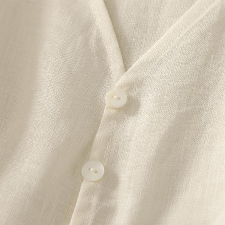 Buddha Stones w stylu retro, damska bawełniana kamizelka bez rękawów z dekoltem w serek i guzikami - image 11