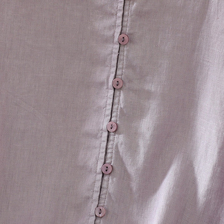 Koszula damska z okrągłym dekoltem w serek i krótkim rękawem "Buddha Stones" z solidnymi guzikami - image 28