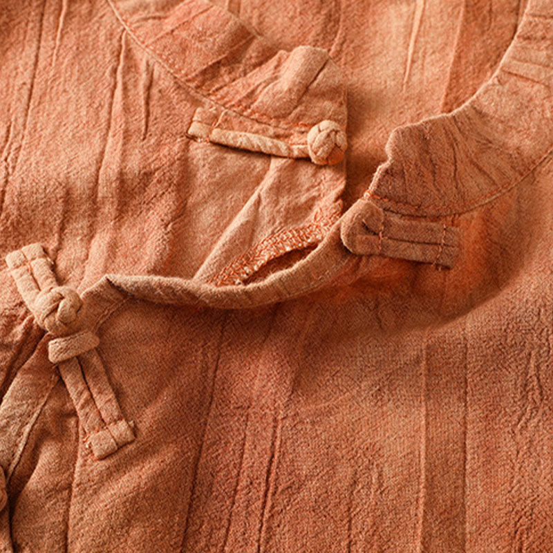 Buddha Stones w stylu retro, damska bawełniana kamizelka bez rękawów z żabą i guzikami - image 7