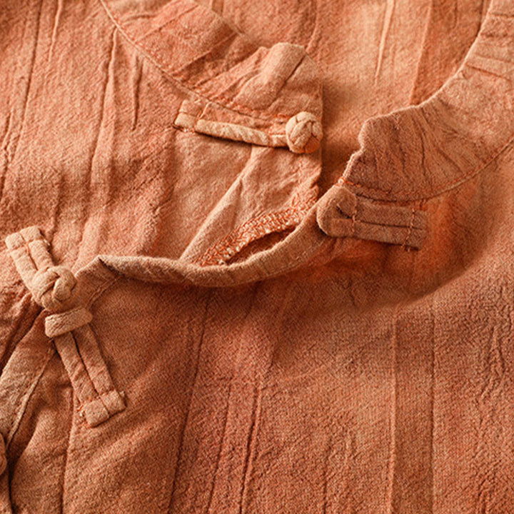 Buddha Stones w stylu retro, damska bawełniana kamizelka bez rękawów z żabą i guzikami - image 7