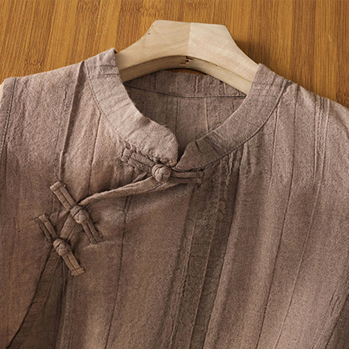 Buddha Stones w stylu retro, damska bawełniana kamizelka bez rękawów z żabą i guzikami - image 13
