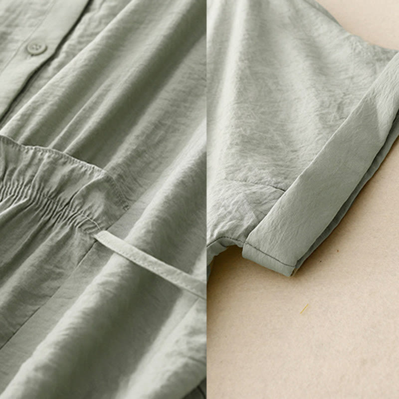 Letnia koszula damska z krótkim rękawem i sznurowaniem z motywem Buddha Stones - image 16