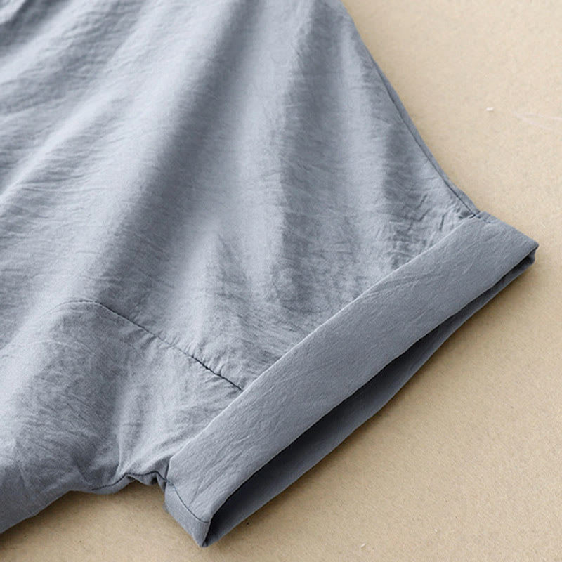 Letnia koszula damska z krótkim rękawem i sznurowaniem z motywem Buddha Stones - image 4