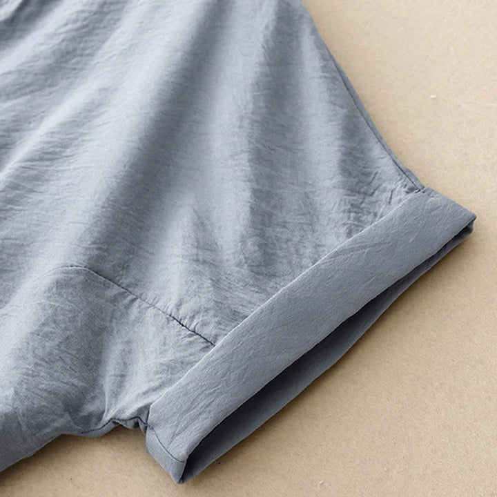 Letnia koszula damska z krótkim rękawem i sznurowaniem z motywem Buddha Stones - image 4