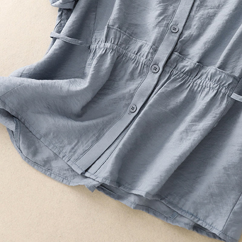 Letnia koszula damska z krótkim rękawem i sznurowaniem z motywem Buddha Stones - image 5