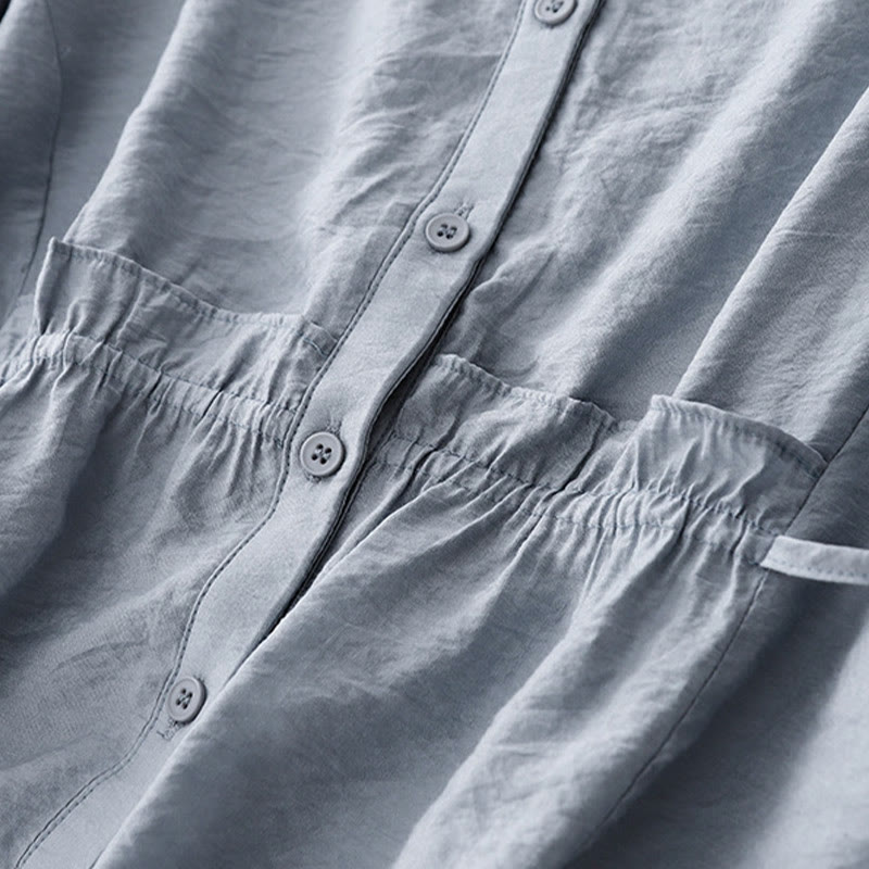 Letnia koszula damska z krótkim rękawem i sznurowaniem z motywem Buddha Stones - image 7