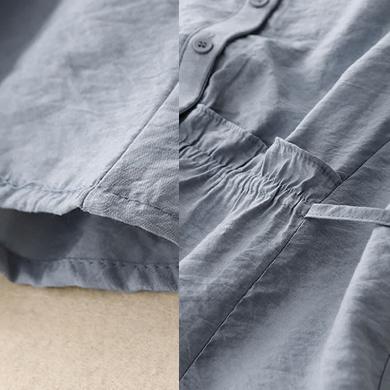 Letnia koszula damska z krótkim rękawem i sznurowaniem z motywem Buddha Stones - image 6