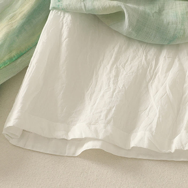 Spodnie damskie z szerokimi nogawkami, bawełniane i lniane, z kieszeniami i elastyczną talią, z Buddha Stones, o długości 7-8 - image 7