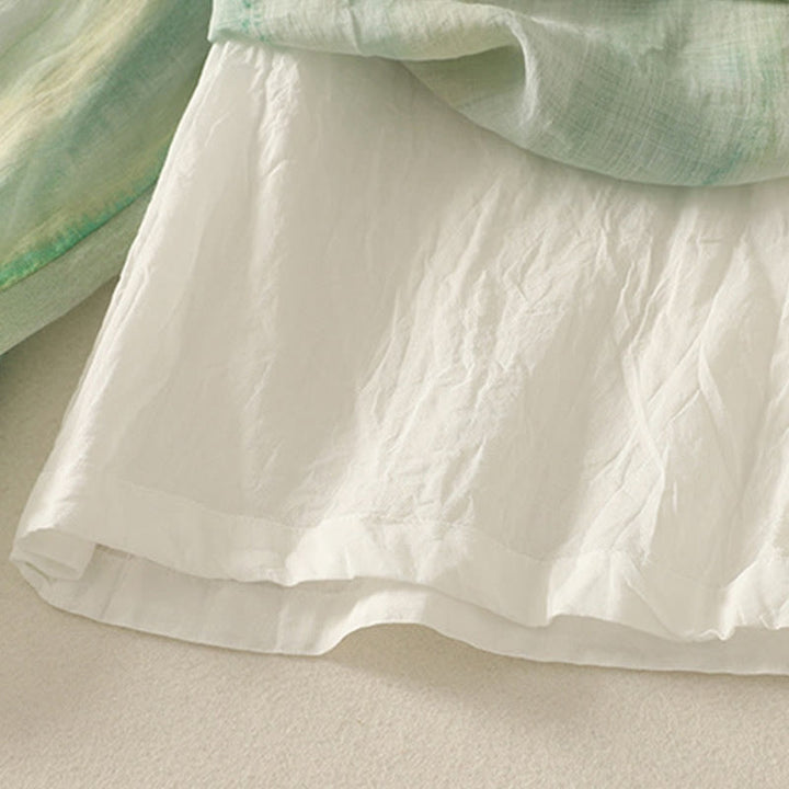 Spodnie damskie z szerokimi nogawkami, bawełniane i lniane, z kieszeniami i elastyczną talią, z Buddha Stones, o długości 7-8 - image 7