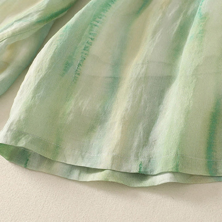 Spodnie damskie z szerokimi nogawkami, bawełniane i lniane, z kieszeniami i elastyczną talią, z Buddha Stones, o długości 7-8 - image 6