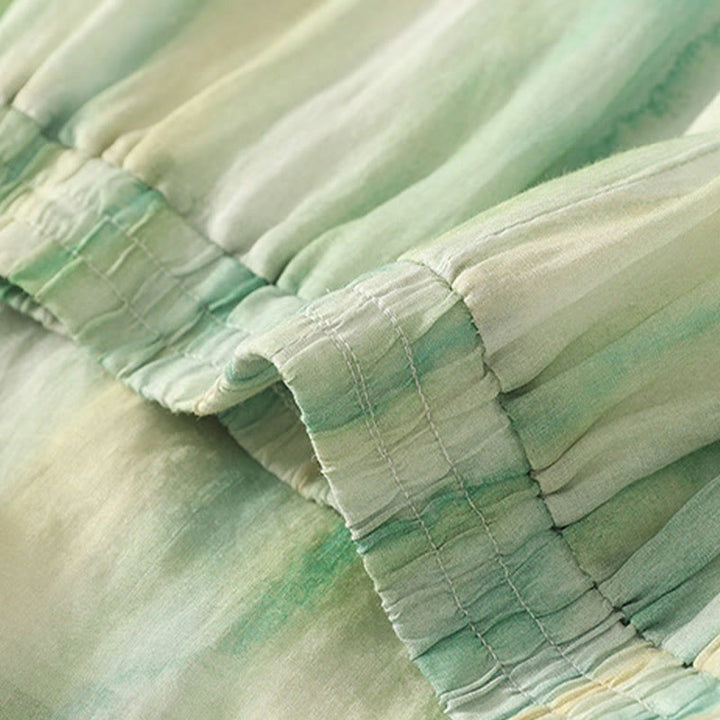 Spodnie damskie z szerokimi nogawkami, bawełniane i lniane, z kieszeniami i elastyczną talią, z Buddha Stones, o długości 7-8 - image 4