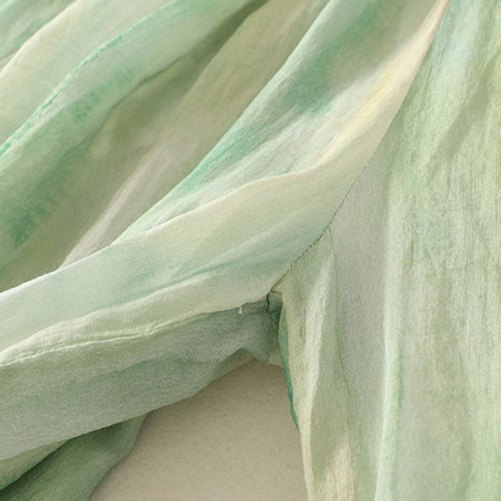 Spodnie damskie z szerokimi nogawkami, bawełniane i lniane, z kieszeniami i elastyczną talią, z Buddha Stones, o długości 7-8 - image 5