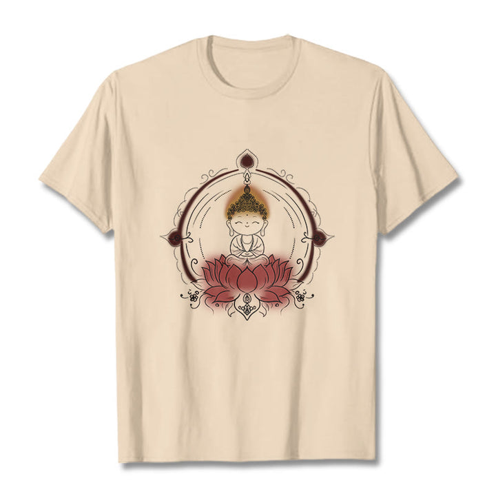 Koszulka z Buddha Stones radosnego Buddy i lotosu z motywem mandali - For - 2XL - image 9