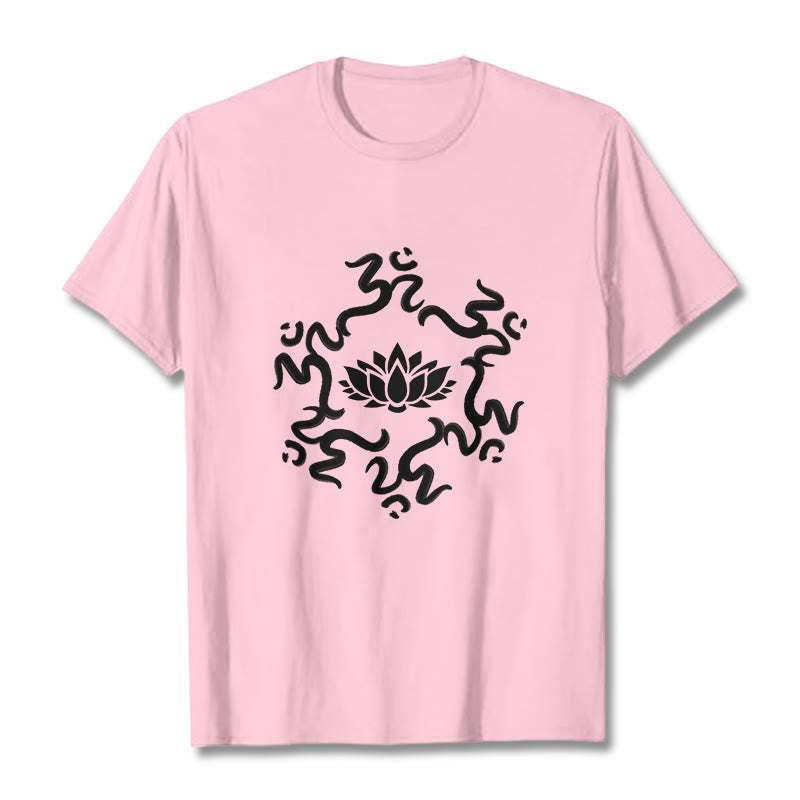 Buddha Stones z motywem kwiatu lotosu z symbolem OM i kamieniami Buddy - Jasnoróżowy - 2XL - image 14