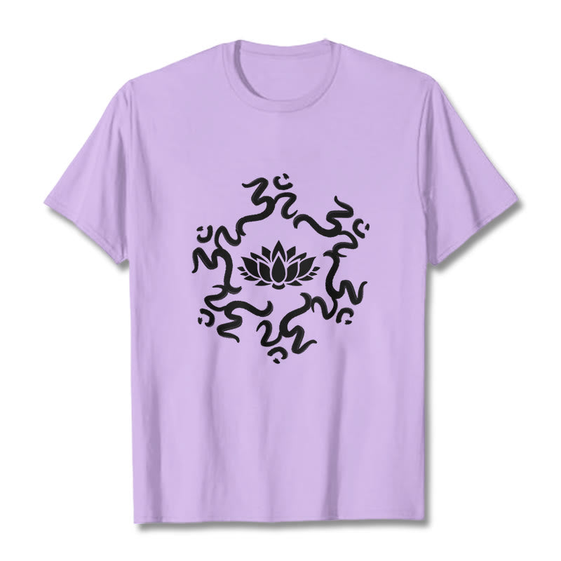 Buddha Stones z motywem kwiatu lotosu z symbolem OM i kamieniami Buddy - Śliwka - 2XL - image 18