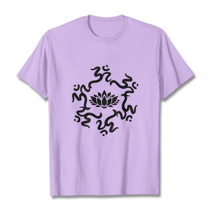 Buddha Stones z motywem kwiatu lotosu z symbolem OM i kamieniami Buddy - Śliwka - 2XL - image 18