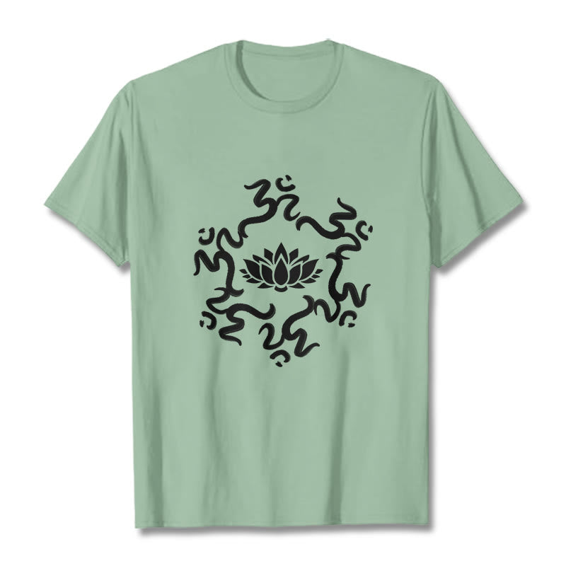 Buddha Stones z motywem kwiatu lotosu z symbolem OM i kamieniami Buddy - PaleGreen - 2XL - image 16