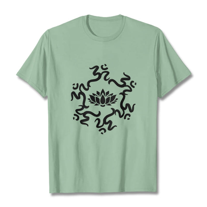 Buddha Stones z motywem kwiatu lotosu z symbolem OM i kamieniami Buddy - PaleGreen - 2XL - image 16