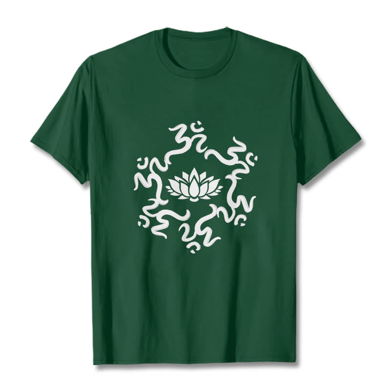 Buddha Stones z motywem kwiatu lotosu z symbolem OM i kamieniami Buddy - ForestGreen - 2XL - image 12