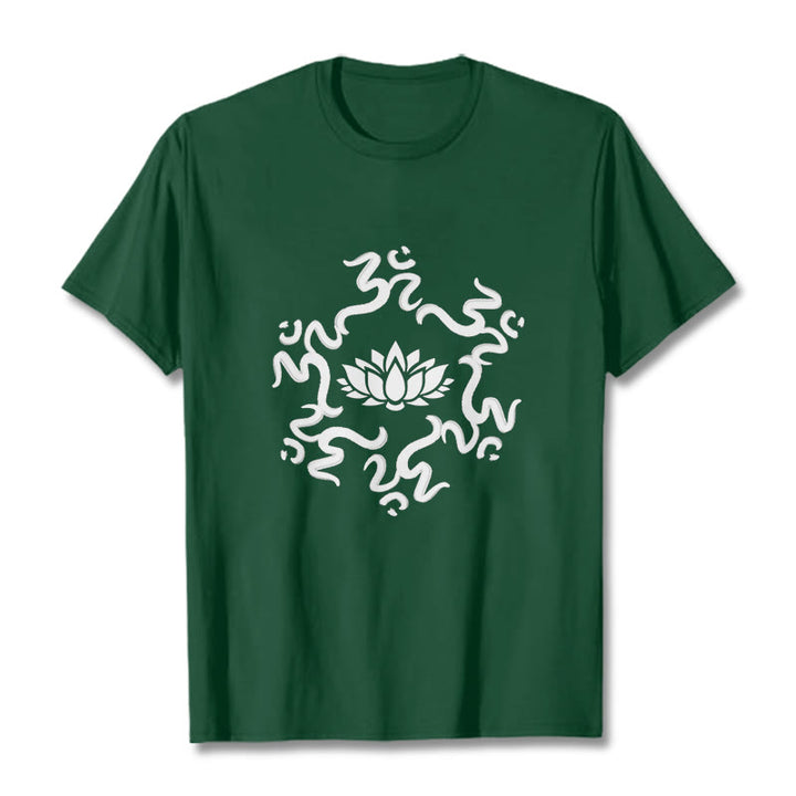 Buddha Stones z motywem kwiatu lotosu z symbolem OM i kamieniami Buddy - ForestGreen - 2XL - image 12