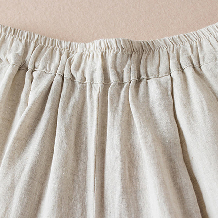 Spodnie damskie haremowe z bawełny i lnu z kieszeniami, z kolorowymi Buddha Stones , długość 7-8 - image 7