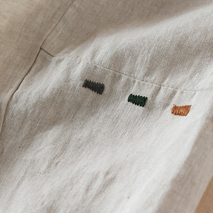 Spodnie damskie haremowe z bawełny i lnu z kieszeniami, z kolorowymi Buddha Stones , długość 7-8 - image 8