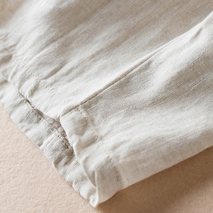 Spodnie damskie haremowe z bawełny i lnu z kieszeniami, z kolorowymi Buddha Stones , długość 7-8 - image 4