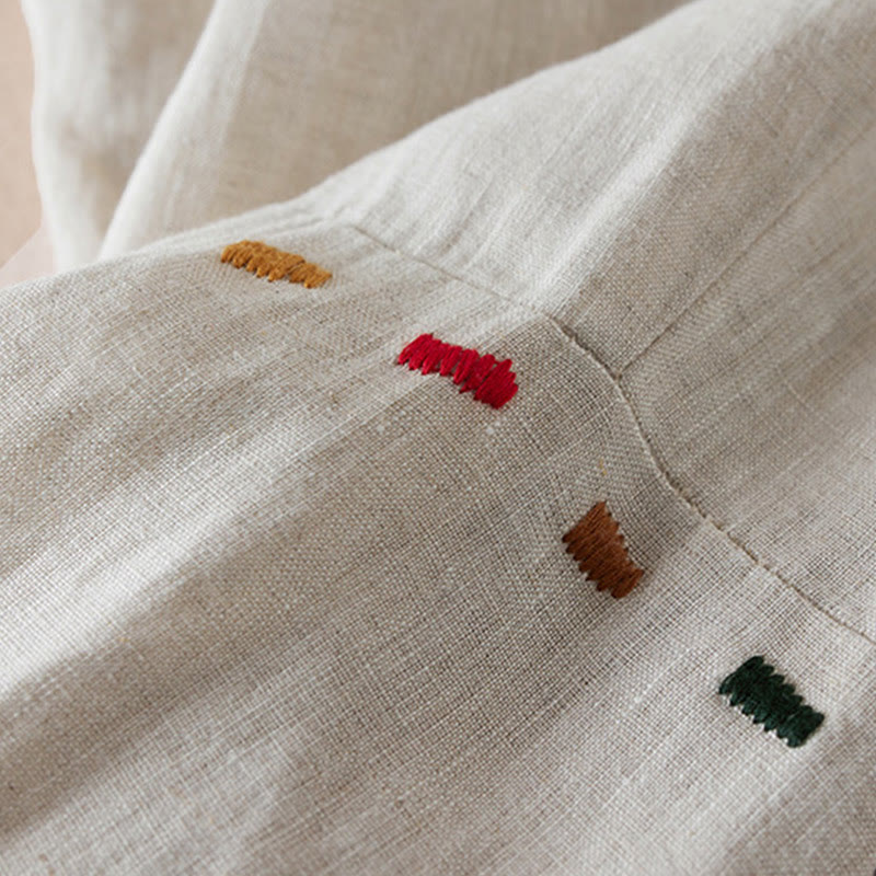 Spodnie damskie haremowe z bawełny i lnu z kieszeniami, z kolorowymi Buddha Stones , długość 7-8 - image 6