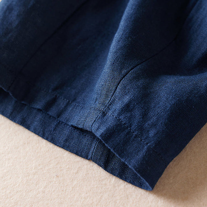 Spodnie damskie haremowe z bawełny i lnu z kieszeniami, z kolorowymi Buddha Stones , długość 7-8 - image 11