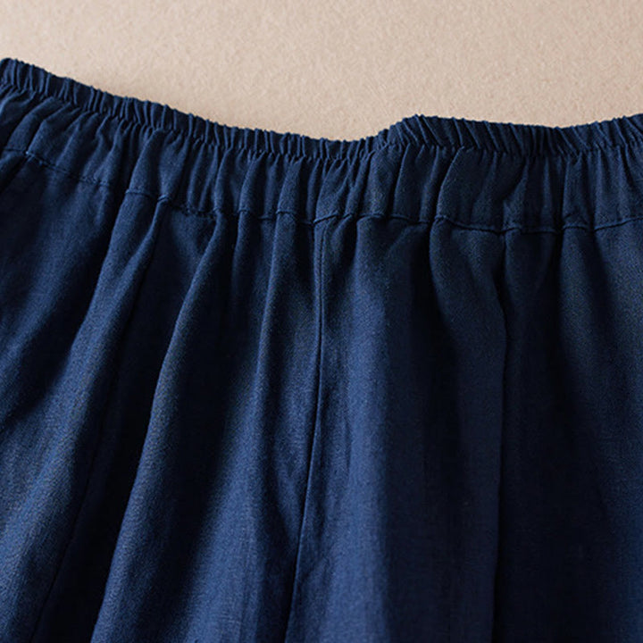 Spodnie damskie haremowe z bawełny i lnu z kieszeniami, z kolorowymi Buddha Stones , długość 7-8 - image 12