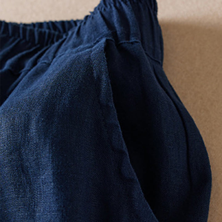 Spodnie damskie haremowe z bawełny i lnu z kieszeniami, z kolorowymi Buddha Stones , długość 7-8 - image 14