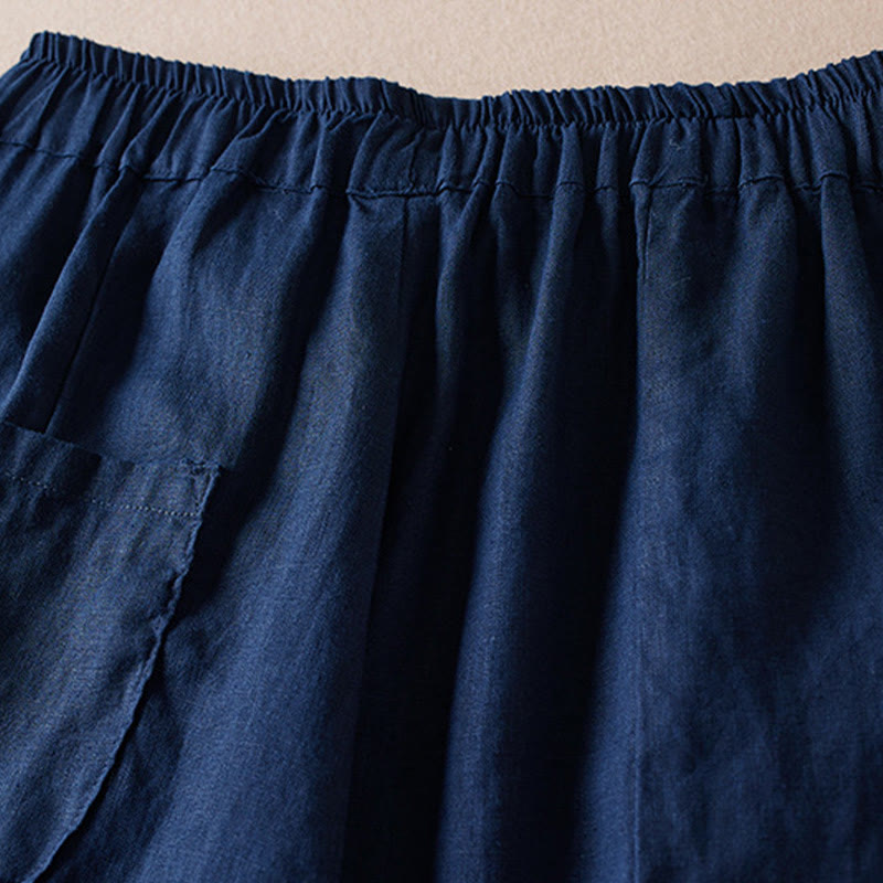 Spodnie damskie haremowe z bawełny i lnu z kieszeniami, z kolorowymi Buddha Stones , długość 7-8 - image 13