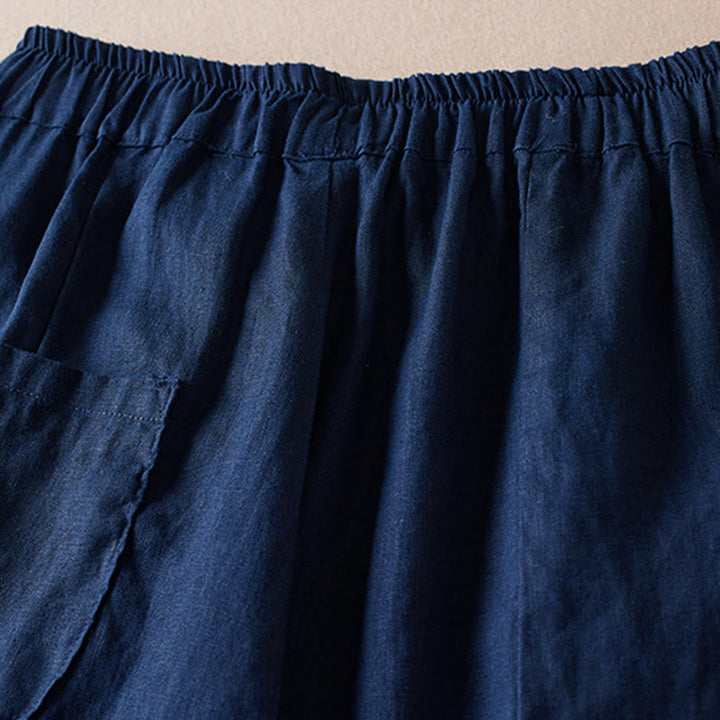 Spodnie damskie haremowe z bawełny i lnu z kieszeniami, z kolorowymi Buddha Stones , długość 7-8 - image 13