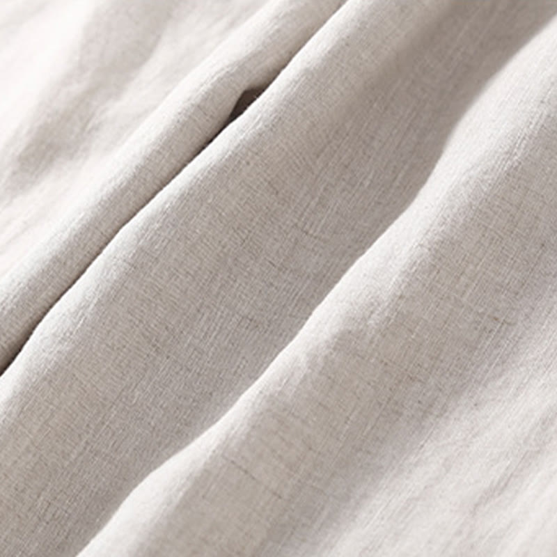 Damskie spodnie haremowe z bawełny i lnu z motywem Buddha Stones, gładkie, koronkowe, z kieszeniami - image 18