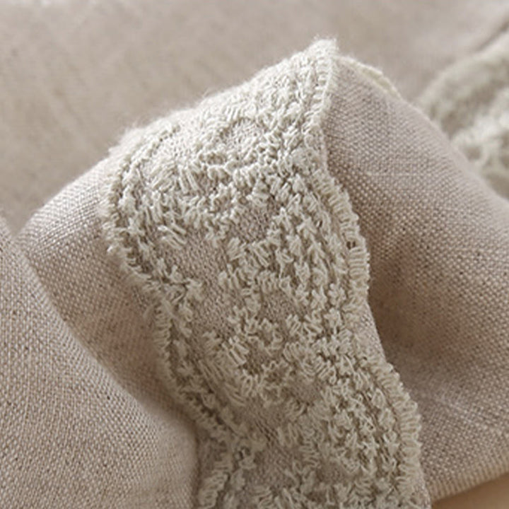 Damskie spodnie haremowe z bawełny i lnu z motywem Buddha Stones, gładkie, koronkowe, z kieszeniami - image 16