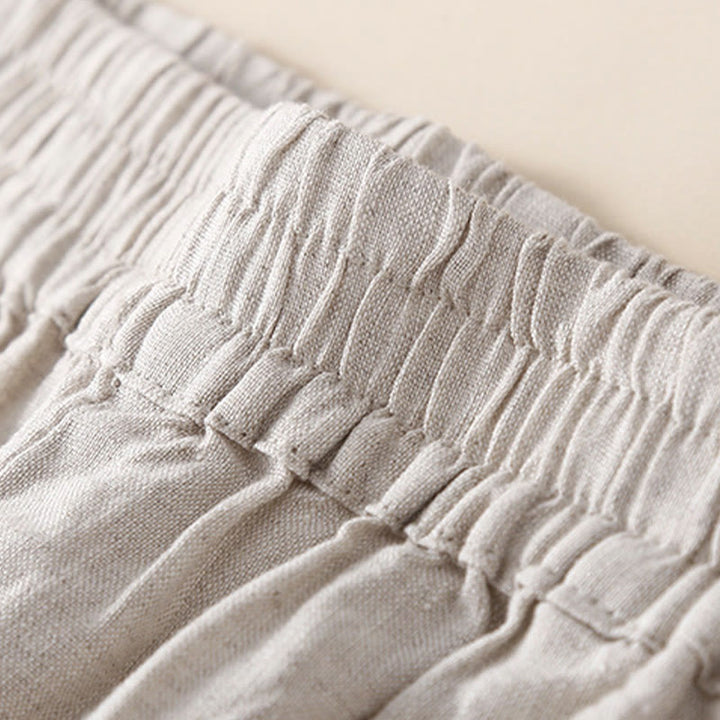 Damskie spodnie haremowe z bawełny i lnu z motywem Buddha Stones, gładkie, koronkowe, z kieszeniami - image 17