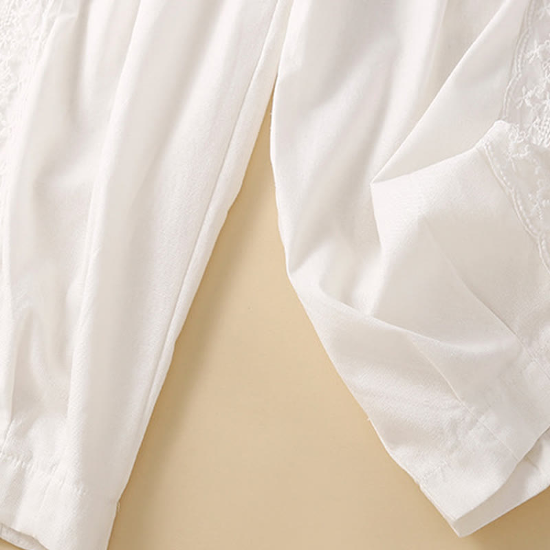 Damskie spodnie haremowe z bawełny i lnu z motywem Buddha Stones, gładkie, koronkowe, z kieszeniami - image 23