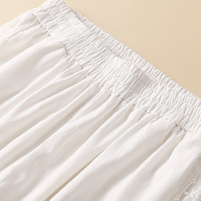 Damskie spodnie haremowe z bawełny i lnu z motywem Buddha Stones, gładkie, koronkowe, z kieszeniami - image 24