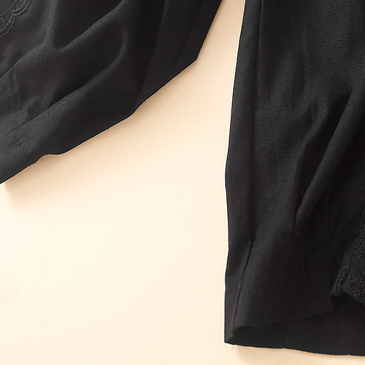 Damskie spodnie haremowe z bawełny i lnu z motywem Buddha Stones, gładkie, koronkowe, z kieszeniami - image 27