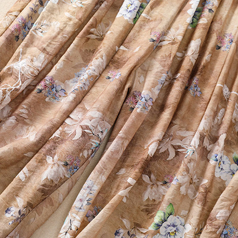 Damskie spodnie z poliestru o długości 7-8 z kieszeniami, z nadrukiem kwiatowym i Buddha Stones - image 20