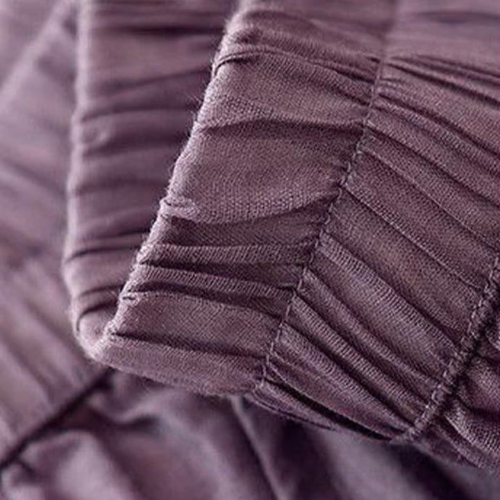 Damskie spodnie z szerokimi nogawkami i kieszeniami, bawełniane, z haftem bocznym w kształcie Buddha Stones , o długości 7-8 - image 2