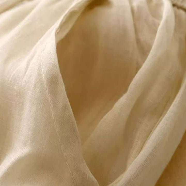 Damskie spodnie z szerokimi nogawkami i kieszeniami, bawełniane, z haftem bocznym w kształcie Buddha Stones , o długości 7-8 - image 8